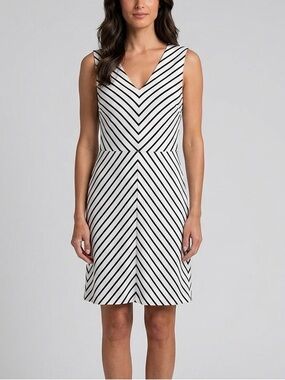 BANANA REPUBLIC | Fit & Flare Striped Dress Sz US 8